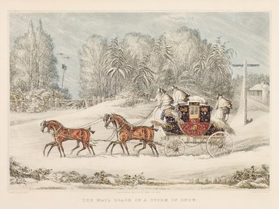 La diligenza nella tempesta di neve, 1825 da James Pollard