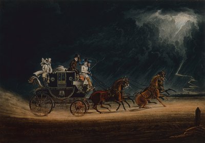 La Posta in una Tempesta di Fulmini su Newmarket Heath da James Pollard