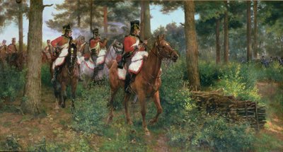Un affare di avamposti, i 9° Ussari del 1° Esercito di Napoleone 1806 da James Prinsep Beadle
