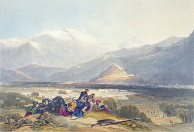 Bala Hissar e la città di Kabul con i cantoni britannici dalla collina di Ba Maroo, inizio delle ostilità, tavola 16 da 