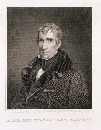 Maggior Generale William Henry Harrison, inciso da Richard W. Dodson (1812-67) da James Reid Lambdin