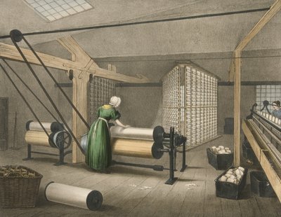 Orditura e Avvolgimento, Progresso del Cotone No. 8, pub. 1840 da James Richard Barfoot