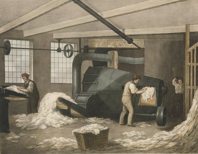 Cardatura, Progresso del Cotone No. 2, pub. 1840 da James Richard Barfoot