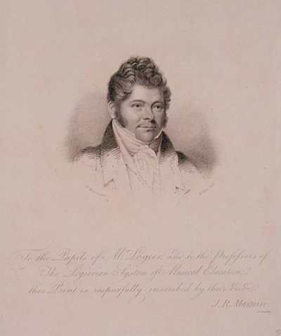 Ritratto di Johann Bernhard Logier (1777-1846) inciso da H. Meyer (incisione) da James Robert (after) Maguire
