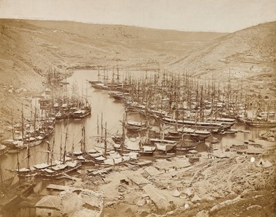 Porto di Balaklava, vista verso nord, 1856 da James Robertson