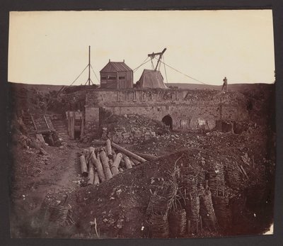 «Resti della torre Malakoff». [Guerra di Crimea. Rovine del forte Malakoff con postazione d
