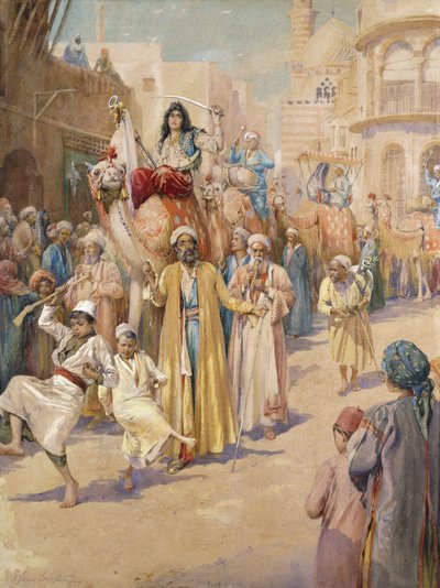 Processione di nozze araba attraverso il Cairo da James Shaw Crompton