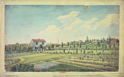 Giardini botanici di William Curtis, Lambeth Marsh, c.1787 da James Sowerby