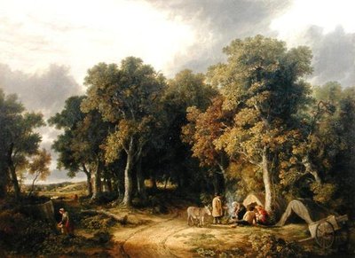 Accampamento in un paesaggio boscoso da James Stark