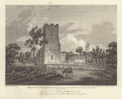Robert Bloomfield, poeta: Chiesa di Honington e il cottage in cui è nato Robert Bloomfield da James Storer
