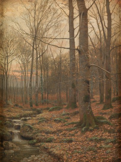 Inverno nel bosco, Betws-y-Coed (acquerello e bodycolor) da James Thomas Watts