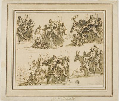 Cinque schizzi per il Trionfo di Sileno da James Thornhill