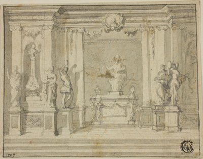 Portico interno con statue da James Thornhill