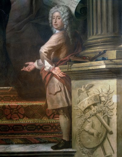 Parete posteriore della Sala Superiore che glorifica Giorgio I e la Casa di Hannover (dettaglio) da James Thornhill