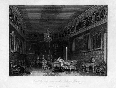 La Stanza di Lord Byron nel Palazzo Mocenigo, Venezia, Italia, XIX secolo da James Tibbitts Willmore