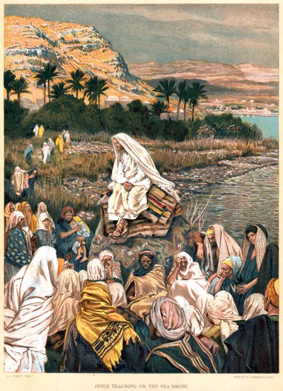 Gesù che insegna sulla riva del mare da James Tissot