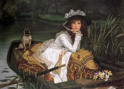 Giovane donna in barca. da James Tissot