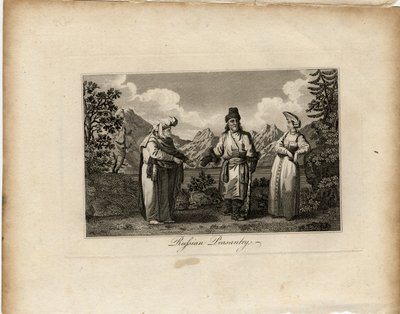Abiti contadini russi, ca 1775 da James Tookey