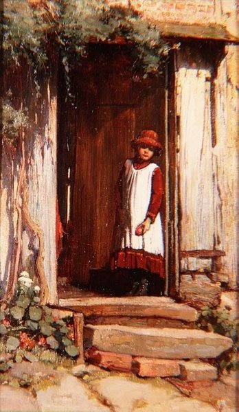 Alla porta del cottage da James Valentine Jelley