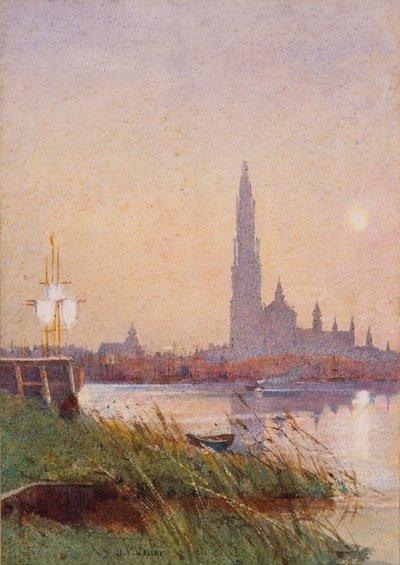 Scena fluviale, 1887 da James Valentine Jelley