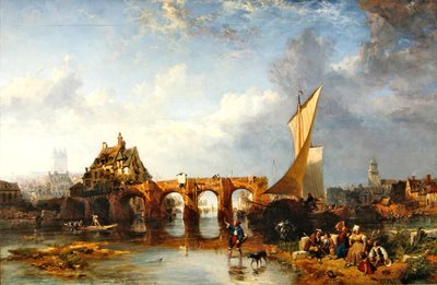 Il Pont des Treilles sul fiume Maine ad Angers da James Vivien de Fleury