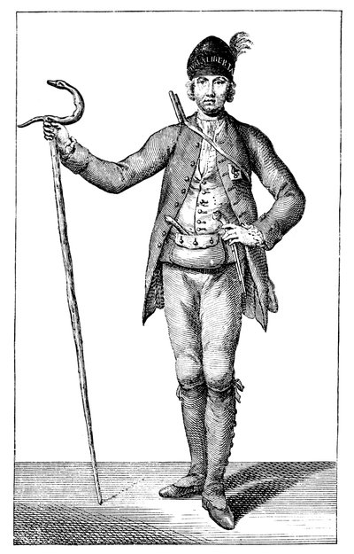 James Boswell, esq in abito da capo corsicano armato da James Wale