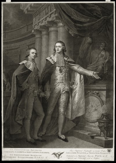 Ritratto dei Granduchi Alessandro Pavlovich e Costantino Pavlovich di Russia da James Walker