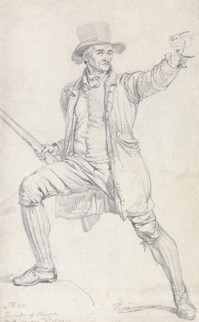 Studio per il personaggio centrale del dipinto di Ward "Il ladro di cervi". da James Ward