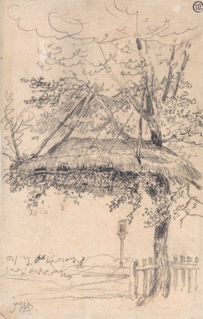 Un Rifugio di Paglia Sospeso da un Albero da James Ward