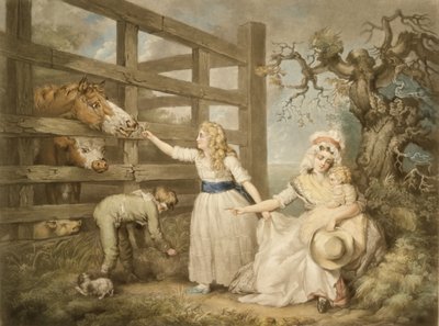 Bambini compassionevoli, inciso da William Ward (1766-1826) 1793 da James Ward