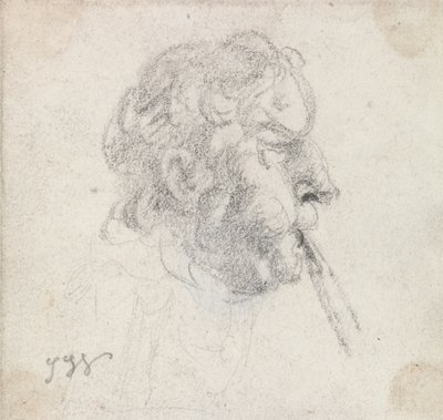 Testa di uomo che soffia una pipa da James Ward