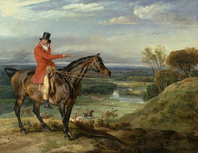 John Levett a caccia a Wychnor, Staffordshire [titolo alternativo: Theophilus Levett e un cacciatore preferito) da James Ward