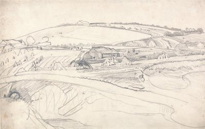 Paesaggio con fattoria e campi di grano da James Ward