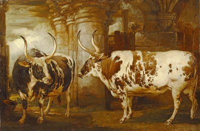 Ritratti di due buoi straordinari, di proprietà del Conte di Powis da James Ward