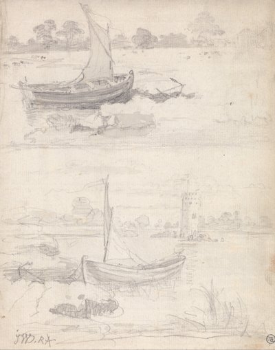 Studi di barche su un lungofiume da James Ward