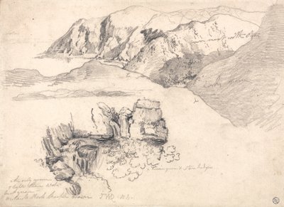 Studi di una Costa Collinare e una Cascata Rocciosa da James Ward