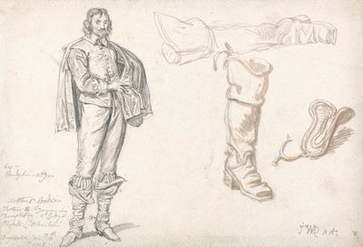 Studi di una figura in piedi e uno stivale, 1825 da James Ward