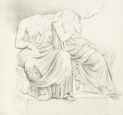 Studio di due statue classiche senza testa da James Ward