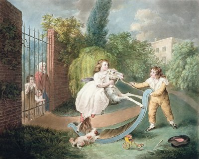 Il cavallo a dondolo, c.1793 (mezzotinto) da James Ward