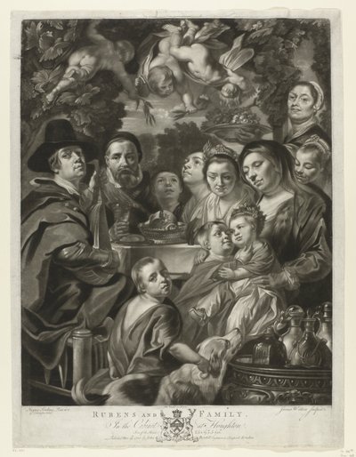 Ritratto di Jacques Jordaens con i suoi genitori, fratelli e sorelle da James Watson (prentmaker)