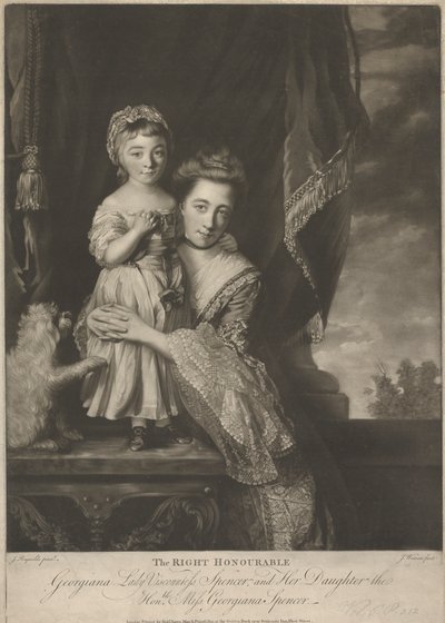 Margaret Georgiana Spencer, (nata Poyntz), Contessa Spencer, e Sua Figlia, Georgiana Cavendish, (nata Spencer), Duchessa di Devonshire da James Watson