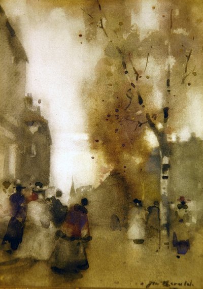 Scena di strada con figure da James Watterston Herald