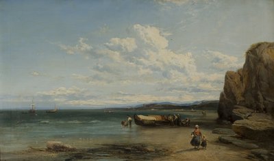Scena Costiera con Barche, 1863 da James Webb