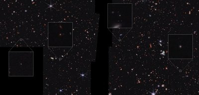 Galassie nel campo CEERS (immagine NIRCam) da James Webb Space Telescope (NASA)