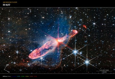 Herbig-Haro 46/47 da James Webb Space Telescope (NASA)