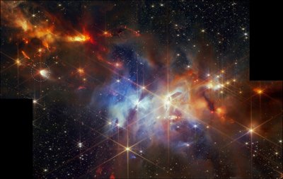 La protostella EC 53 nella Nebulosa del Serpente (immagine NIRCam) da James Webb Space Telescope (NASA)