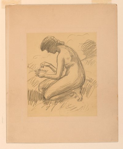 Nudo femminile accovacciato da James Wells Champney