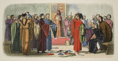 Albemarle e Fitzwalter si scambiano sfide, da A Chronicle of England BC 55 to AD 1485, pub. Londra da James William Edmund Doyle