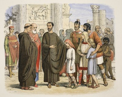 Gregorio e gli schiavi inglesi a Roma, 590 d.C., da Una cronaca d