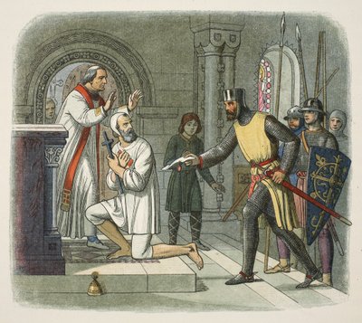 Hubert preso dal santuario di Boisars, 1232, da Una cronaca d